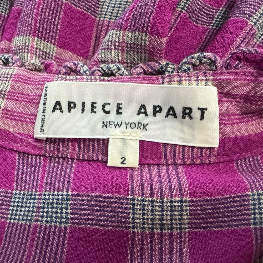 Apiece Apart Los Altos La India Plaid Short Sleeve Midi Dress Size 2 - Picture 12 of 15